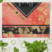 第エレガント2回ガーネ結婚ー記念日 キッチンタオル (折り畳み)