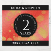 第エレガント2回ガーネ結婚ー記念日 スパークリングワインラベル (シングルラベル)