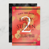 第エレガント2回ガーネ結婚ー記念日 セーブザデート (正面/裏面)