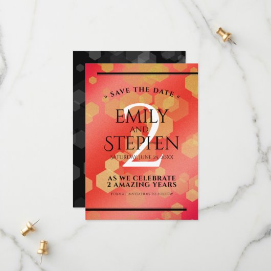 第エレガント2回ガーネ結婚ー記念日 セーブザデート (正面/裏面インサイチュ)