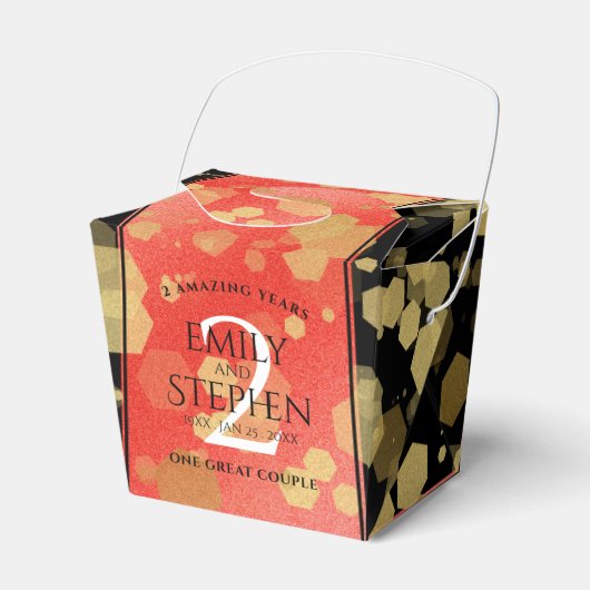 第エレガント2回ガーネ結婚ー記念日 フェイバーボックス (正面サイド)