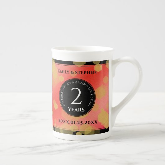 第エレガント2回ガーネ結婚ー記念日 ボーンチャイナマグカップ (右)