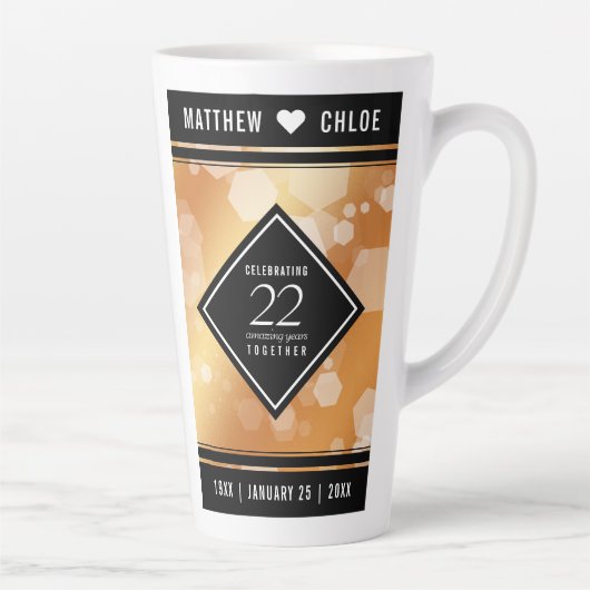 第エレガント22回銅結婚記念日 カフェラテマグ (右)