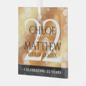 第エレガント22回銅結婚記念日 ガラスオーナメント (正面左)