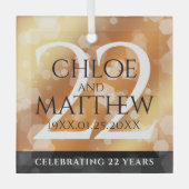 第エレガント22回銅結婚記念日 ガラスオーナメント (正面)