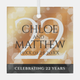 第エレガント22回銅結婚記念日 ガラスオーナメント