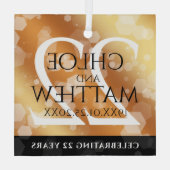 第エレガント22回銅結婚記念日 ガラスオーナメント (裏面)