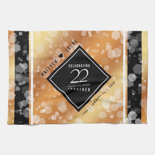 第エレガント22回銅結婚記念日 キッチンタオル (横)