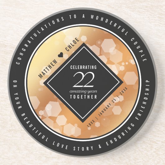 第エレガント22回銅結婚記念日 コースター (正面)
