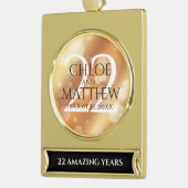 第エレガント22回銅結婚記念日 ゴールドプレートバナーオーナメント (左)