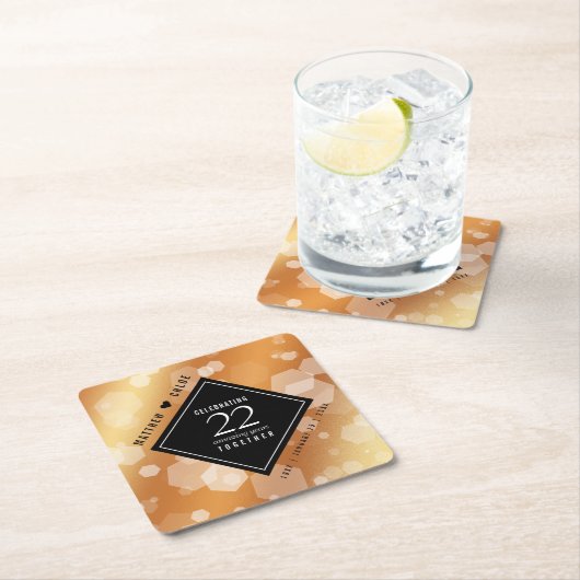 第エレガント22回銅結婚記念日 スクエアペーパーコースター (インサイチュ)