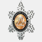 第エレガント22回銅結婚記念日 スノーフレークピューターオーナメント (右)