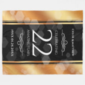 第エレガント22回銅結婚記念日 フリースブランケット (正面(横))