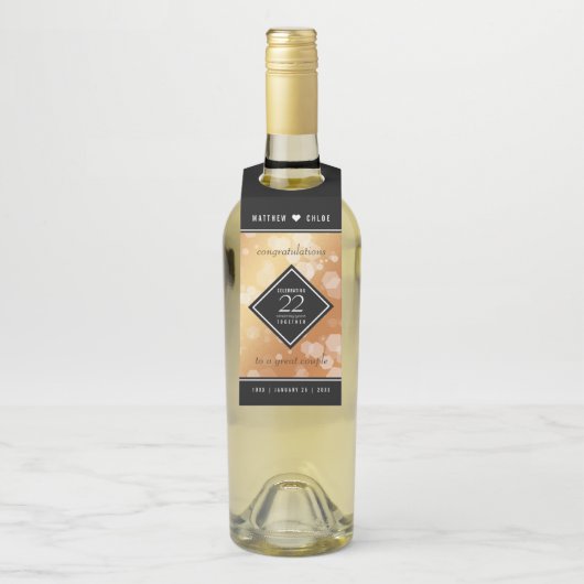 第エレガント22回銅結婚記念日 ボトルネックタグ (ボトル)
