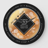 第エレガント22回銅結婚記念日 ラージ壁時計 (正面)