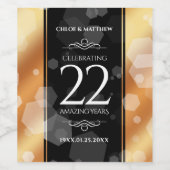 第エレガント22回銅結婚記念日 ワインラベル (シングルラベル)