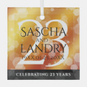 第エレガント23回トパ結婚ズ記念日 ガラスオーナメント (正面)