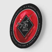 第エレガント26バラ結婚記念お祝い ラージ壁時計 (傾斜)