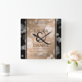 第エレガント28回リーネ結婚ン記念日お祝い スクエア壁時計 (ホーム)