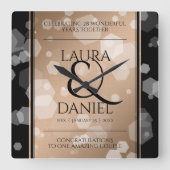 第エレガント28回リーネ結婚ン記念日お祝い スクエア壁時計 (正面)