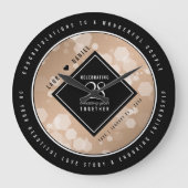 第エレガント28回リ結婚ネン記念お祝い ラージ壁時計 (正面)