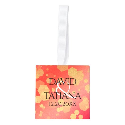 第エレガント29回ガーネット結婚記念日 キューブオーナメント (正面)