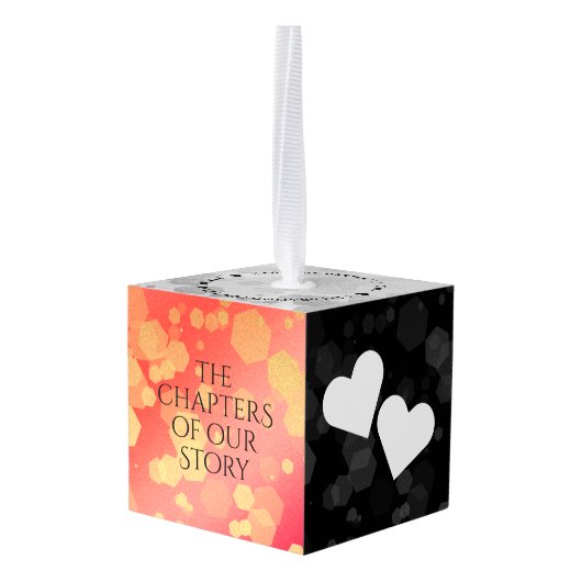 第エレガント29回ガーネット結婚記念日 キューブオーナメント (裏面アングル)