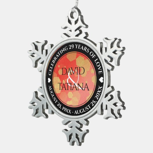 第エレガント29回ガーネット結婚記念日 スノーフレークピューターオーナメント (右)