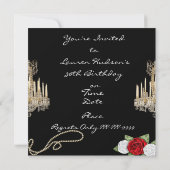 第エレガント30誕生日ヴィンテージきらきら光る招待状 招待状 (裏面)