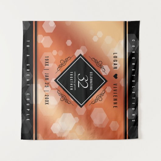 第エレガント32回ブロンズ結婚アニバーサリー タペストリー (正面(横))