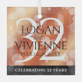 第エレガント32回結婚青銅 ガラスオーナメント