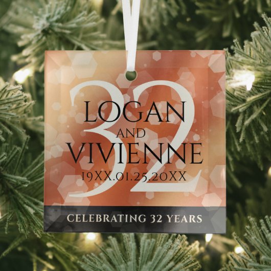 第エレガント32回結婚青銅 ガラスオーナメント (インサイチュ)