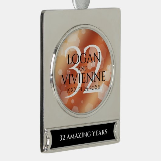 第エレガント32回結婚青銅 シルバープレートバナーオーナメント (右)