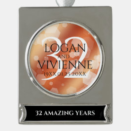 第エレガント32回結婚青銅 シルバープレートバナーオーナメント