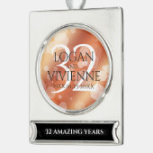 第エレガント32回結婚青銅 シルバープレートバナーオーナメント (左)