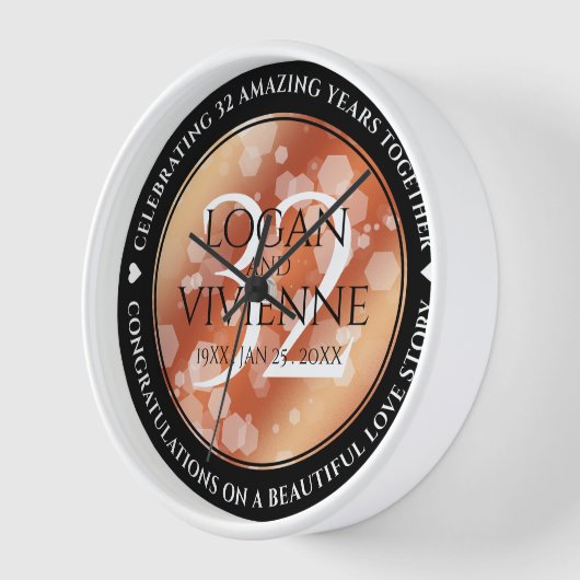 第エレガント32回結婚青銅 壁時計 (傾斜)