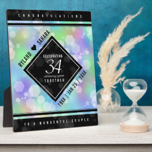 第エレガント34回オパ結婚ル記念お祝い フォトプラーク