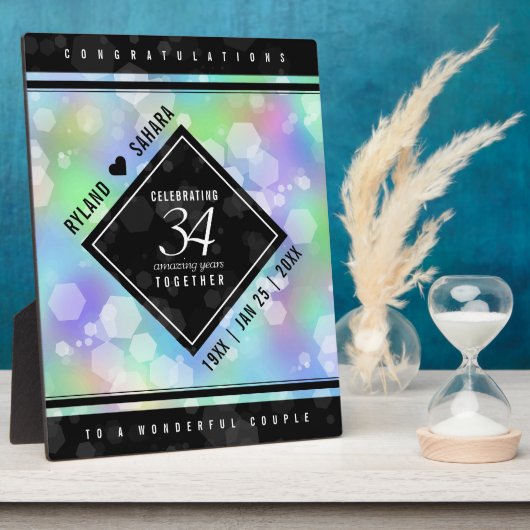 第エレガント34回オパ結婚ル記念お祝い フォトプラーク