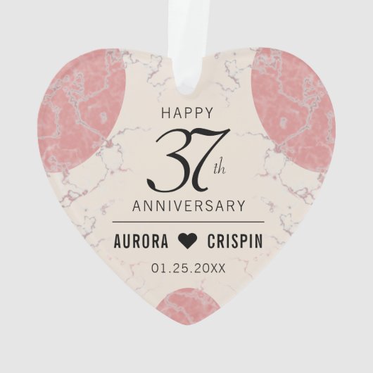 第エレガント37回アラバス結婚ター記念日 オーナメント (裏面)