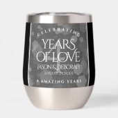 第エレガント4回リネン結婚ズ記念お祝い (背面)