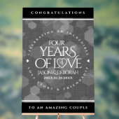 第エレガント4回リネン結婚ズ記念お祝い アクリルサイン (ニュートラル)