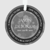 第エレガント4回リネン結婚ズ記念お祝い オーナメント (裏面)