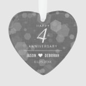 第エレガント4回リネン結婚ズ記念お祝い オーナメント (正面)