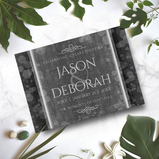 第エレガント4回リネン結婚ズ記念お祝い カッティングボード