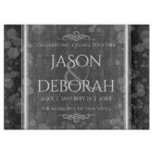 第エレガント4回リネン結婚ズ記念お祝い カッティングボード (正面)