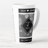 第エレガント4回リネン結婚ズ記念お祝い カフェラテマグ (右アングル)