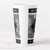 第エレガント4回リネン結婚ズ記念お祝い カフェラテマグ (正面)