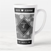 第エレガント4回リネン結婚ズ記念お祝い カフェラテマグ (右)