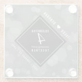 第エレガント4回リネン結婚ズ記念お祝い ガラスコースター (裏面)