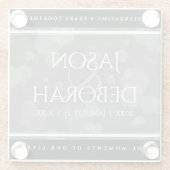 第エレガント4回リネン結婚ズ記念お祝い ガラスコースター (裏面)